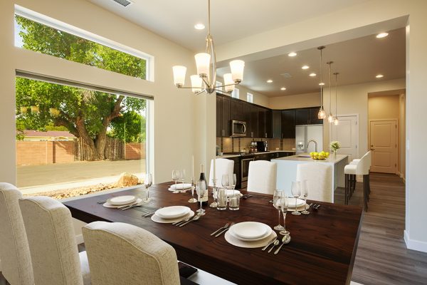 Vista Azul dining room and kitchen area with beautiful window and view